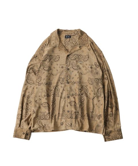 Faux suede bandanna shirt