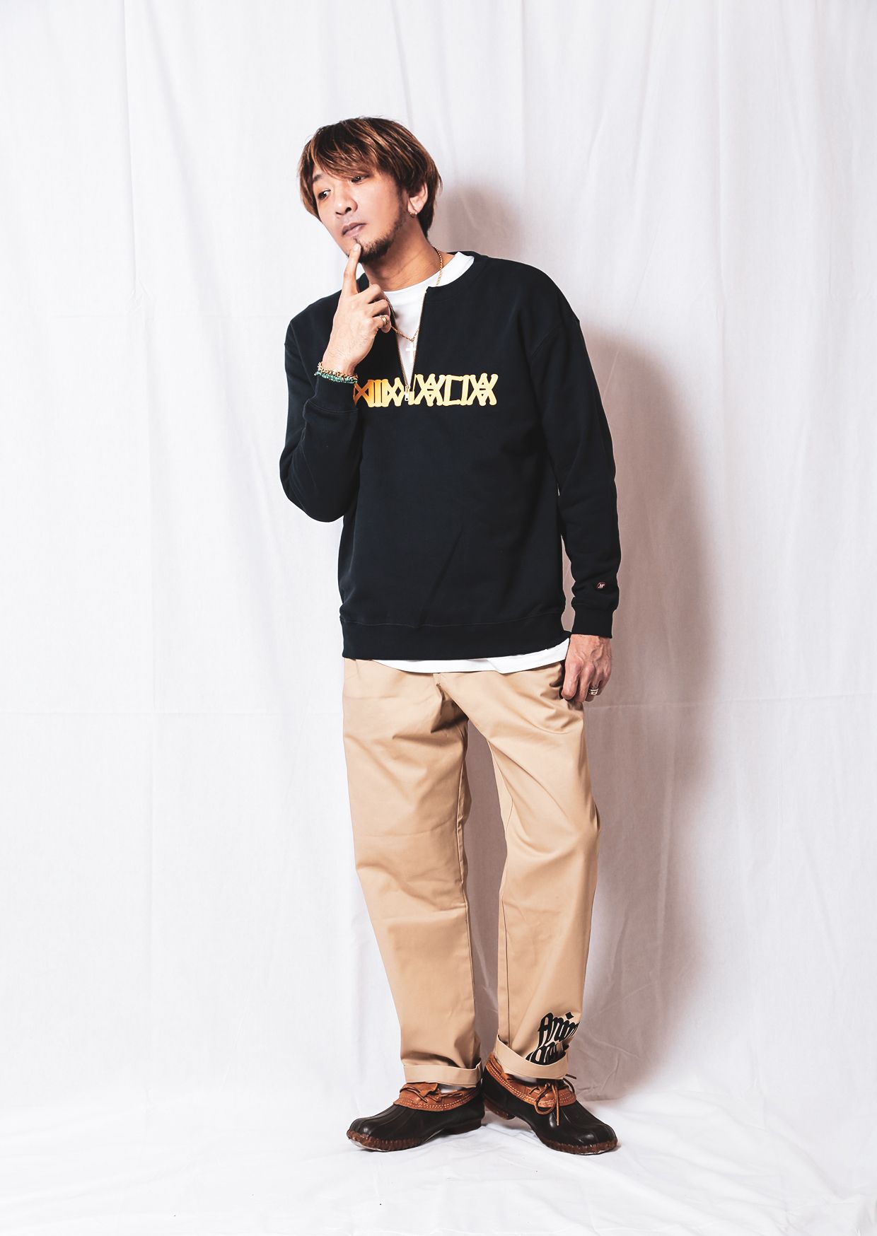 HALF-ZIP CREW NECK SWEAT - LOGO