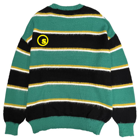sd boarder stripe over size crew knit