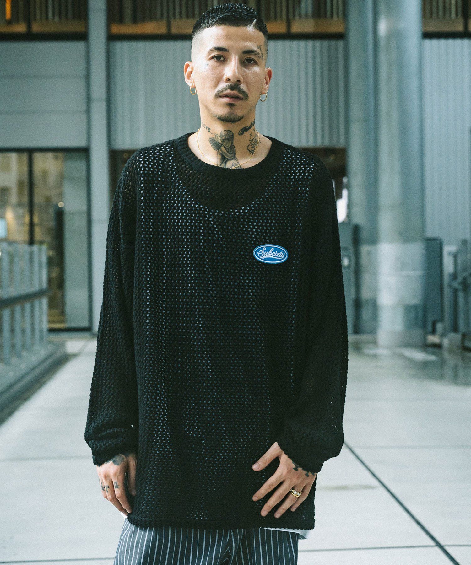 MESH KNIT-PULLOVER