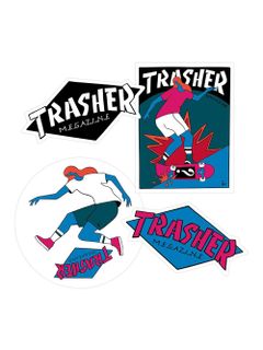 TRASHER STICKER 4 PACK