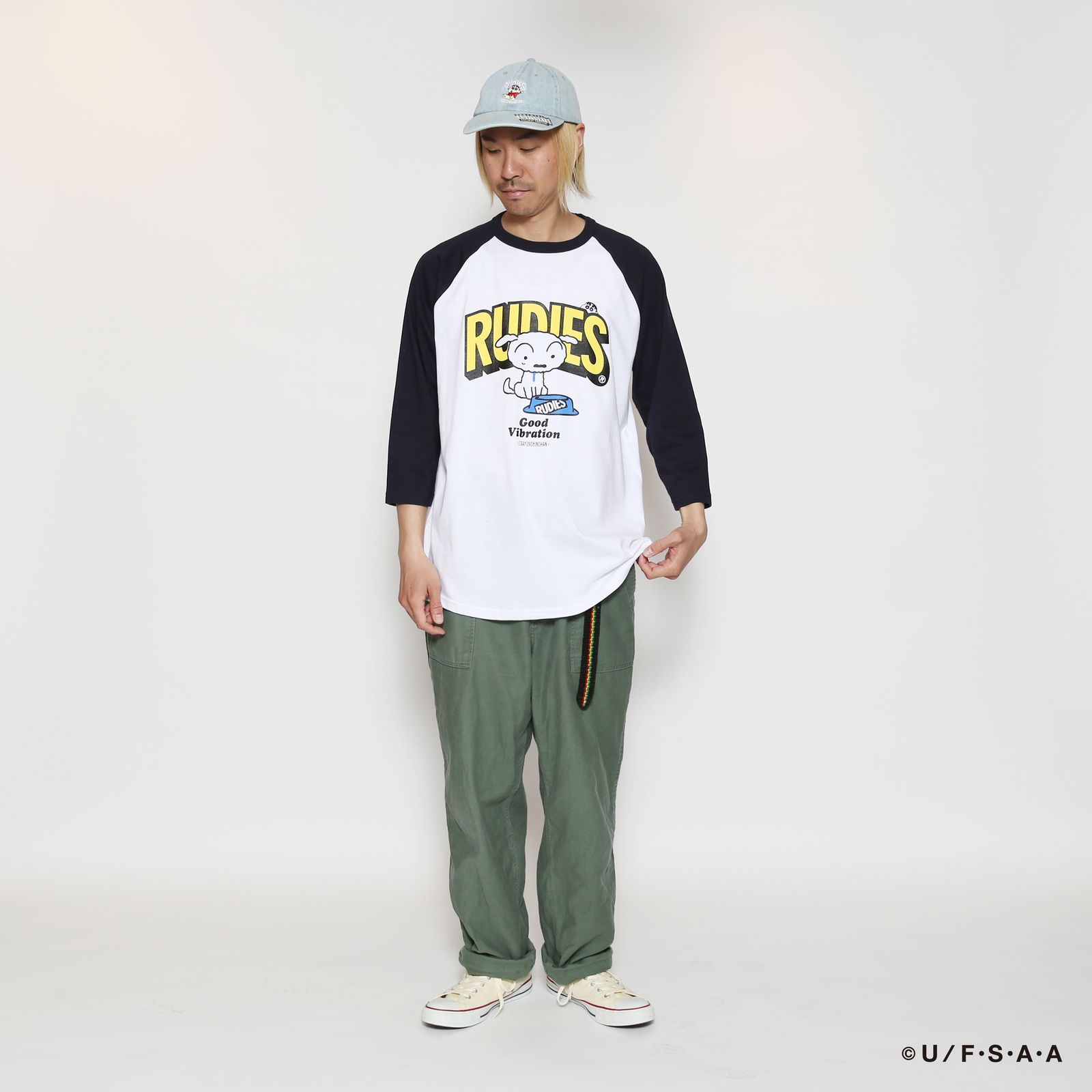 RUDIE'S×CRAYON SHINCHAN TREAT RAGLAN TEE