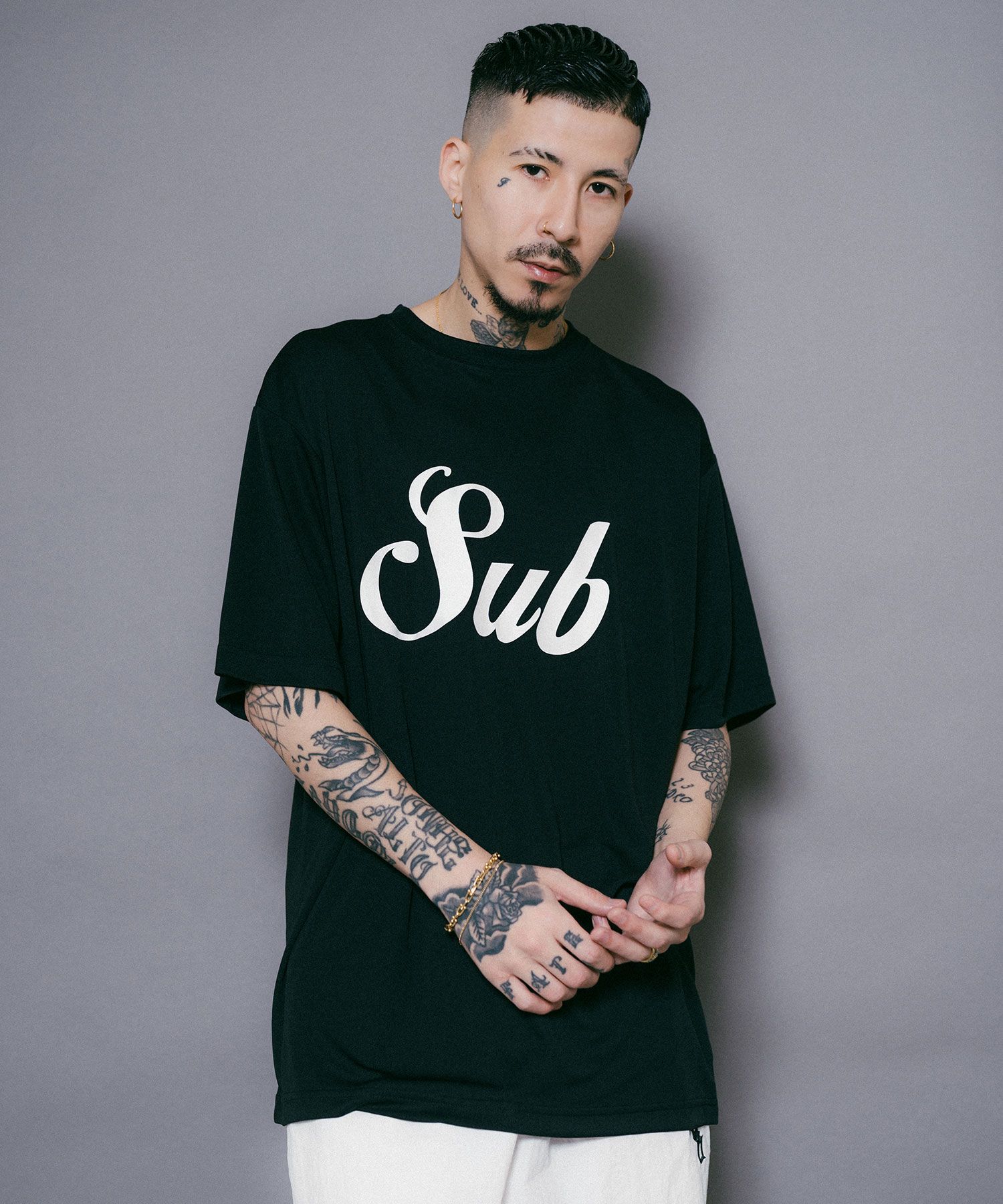 DRY TEE S/S-MIDDLE LOGO-