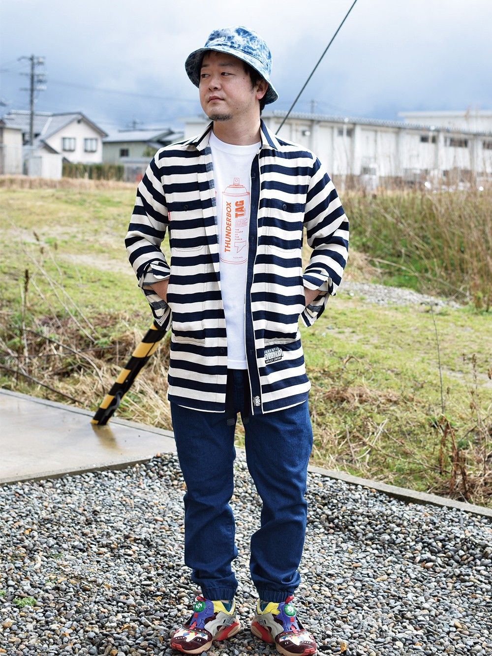 CAPTURE BORDER LONG SHIRTS-JKT