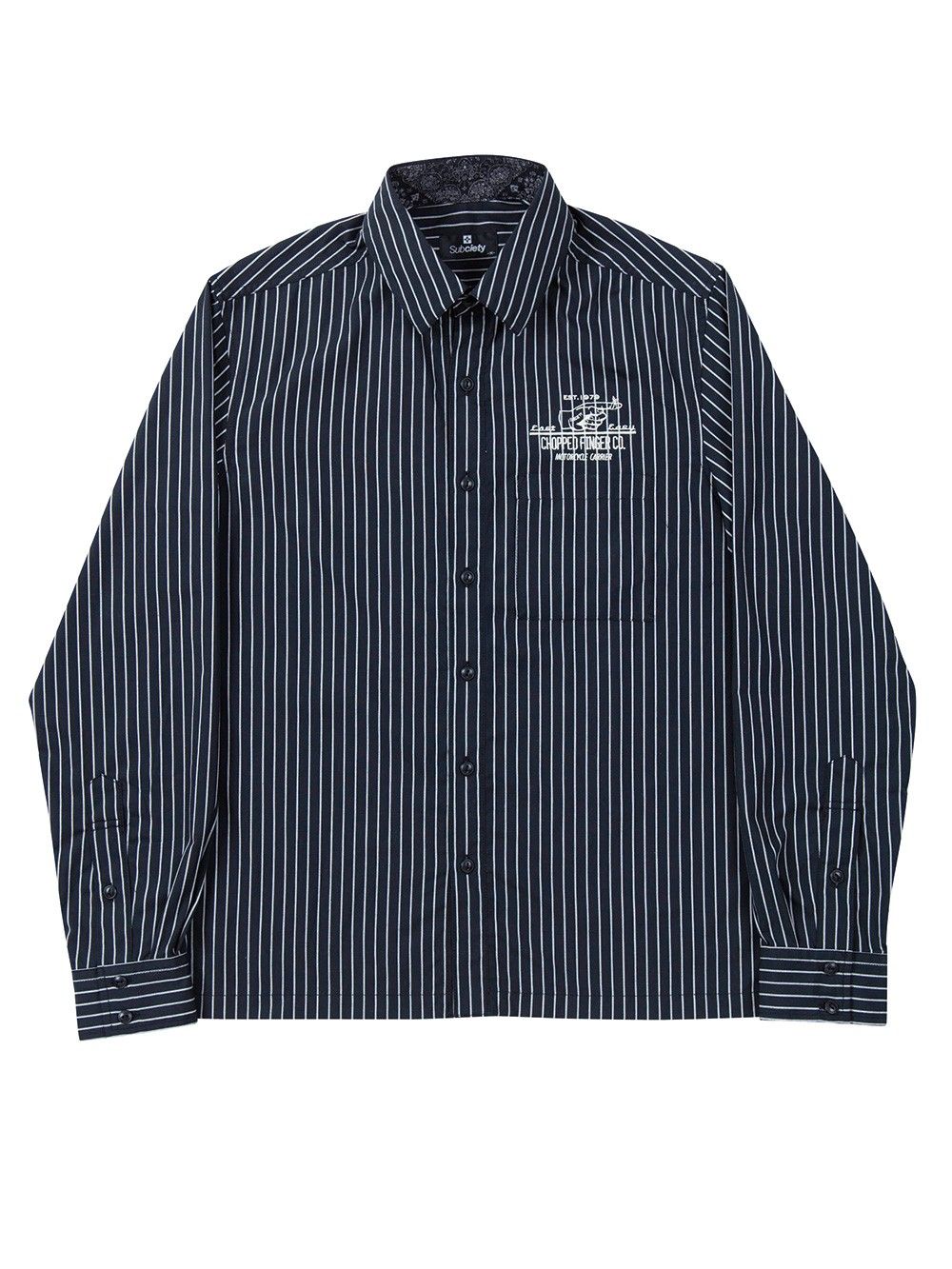 STRIPE SHIRTS L/S -CHOPPED FINGER- - S