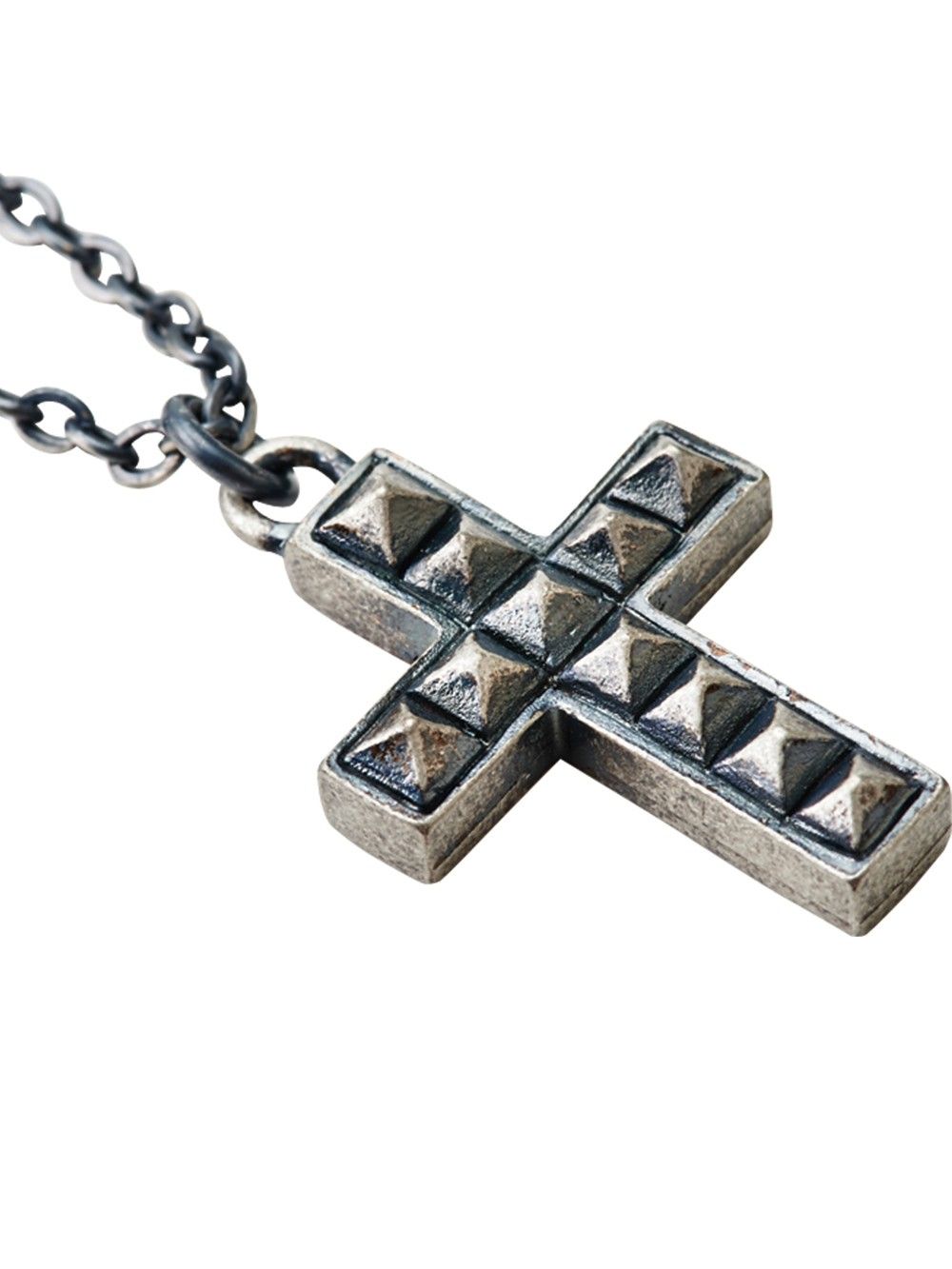 METAL NECKLACE -STUDS CROSS-