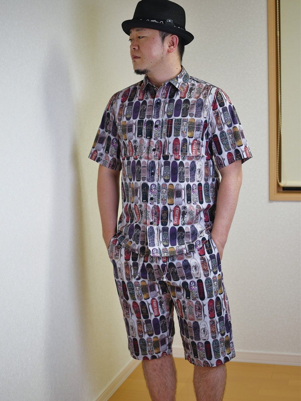 9MC SK8 PATTERNED SHIRTS S/S