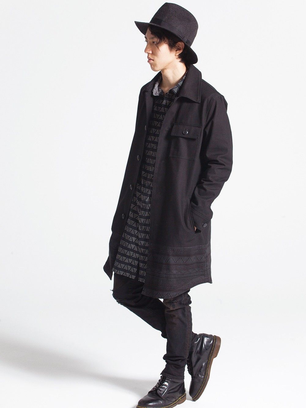NEEDLE WORK LONG SHIRT