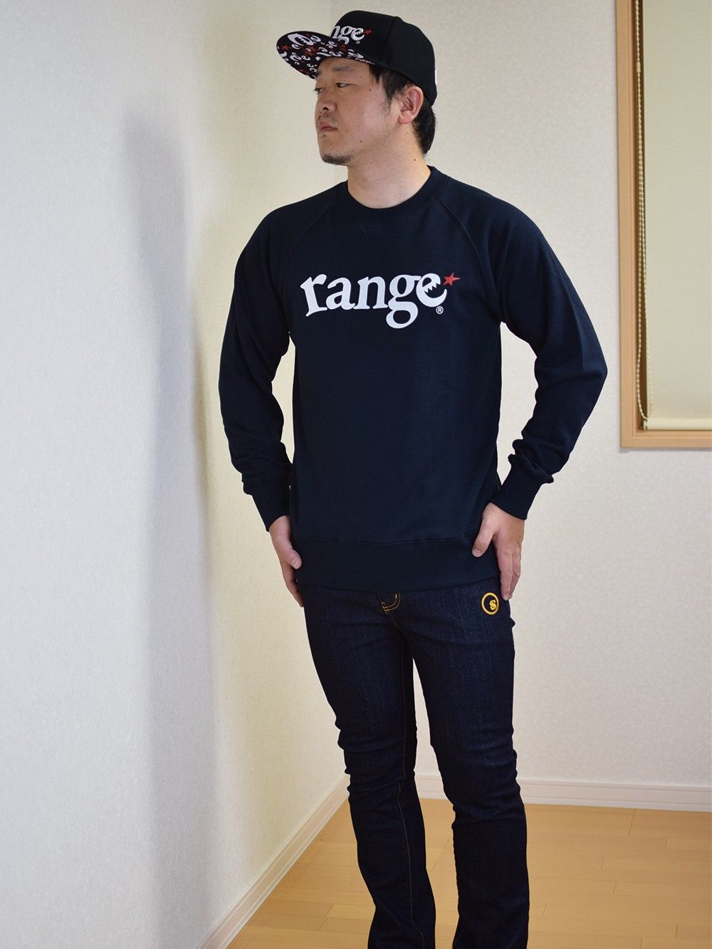 range logo raglan crew sweat