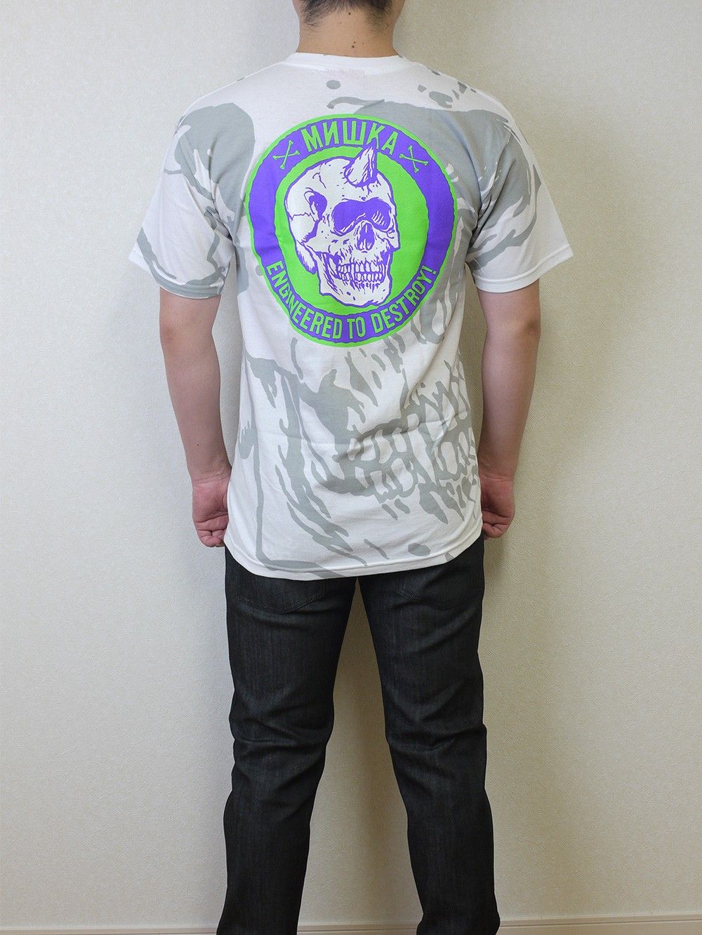 ミシカTシャツ アシンメトリー LONG CLOTHING ロングクロージング MISHKA ミシカ コラボ 目玉T