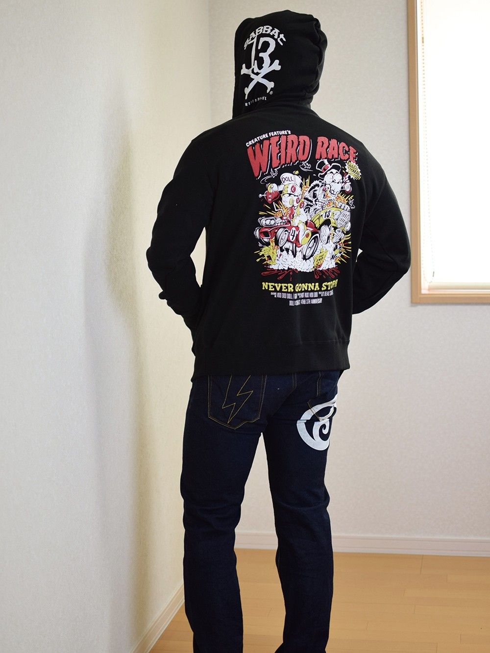 【DOLL×SABBAT13】WEIRD RACE ZIP HOODIE 〜NEVER GONNA STOP!!〜
