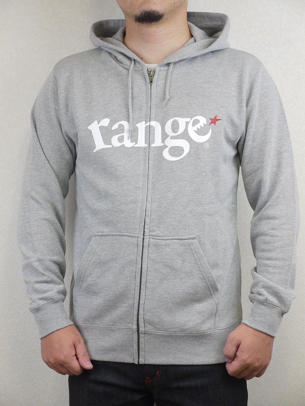 range logo sweat zip hoody