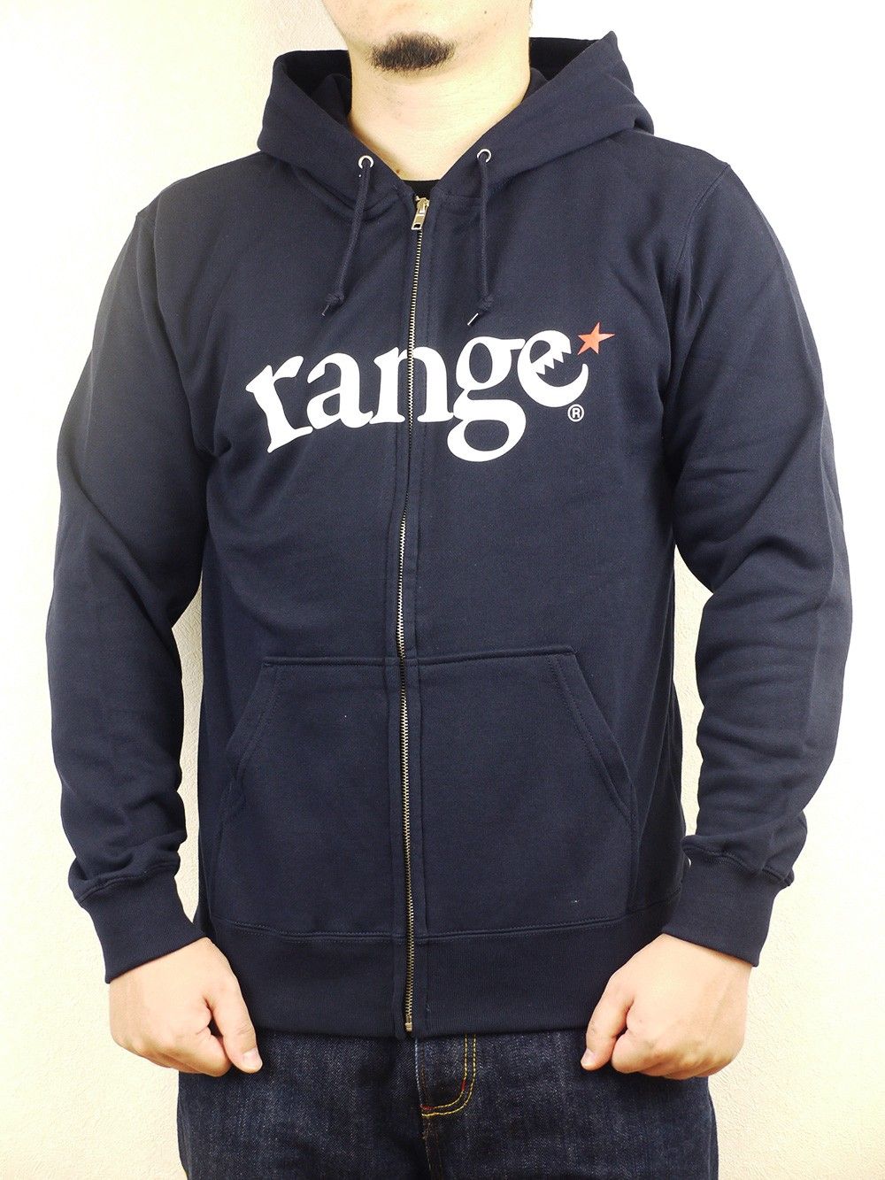 range logo sweat zip hoody