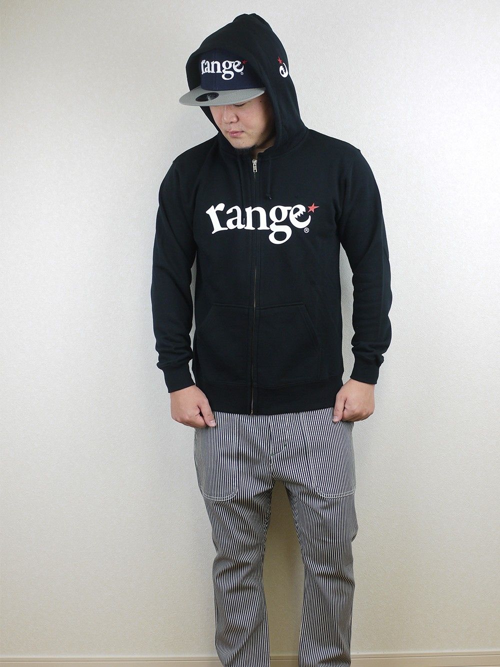 range logo sweat zip hoody