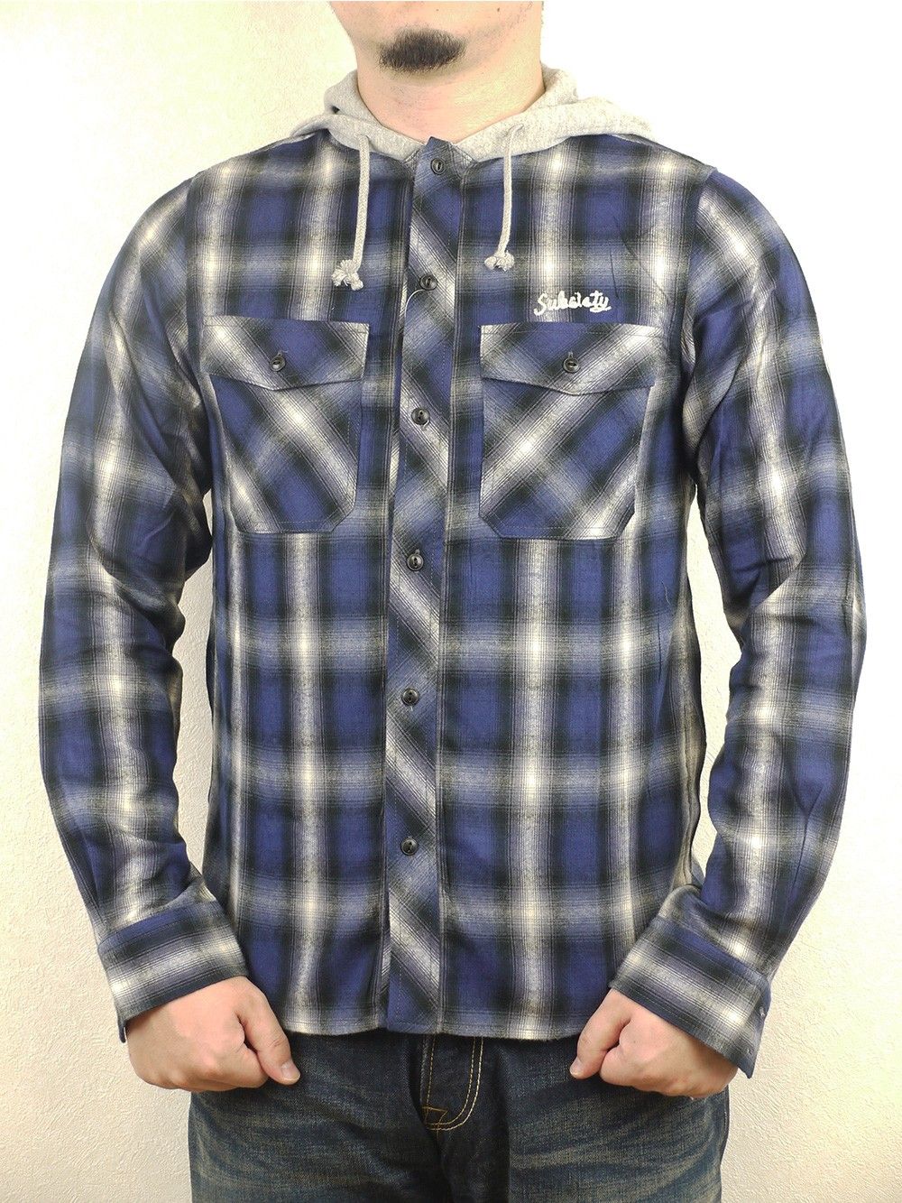 CHECK SHIRT HOODY L/S -Conductor-