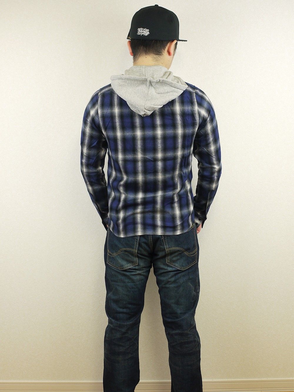 CHECK SHIRT HOODY L/S -Conductor-
