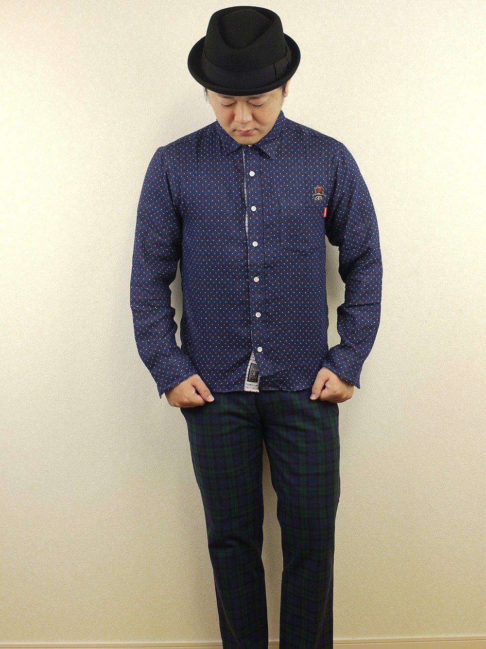 SMALL DOT W-GAUZE SHIRT