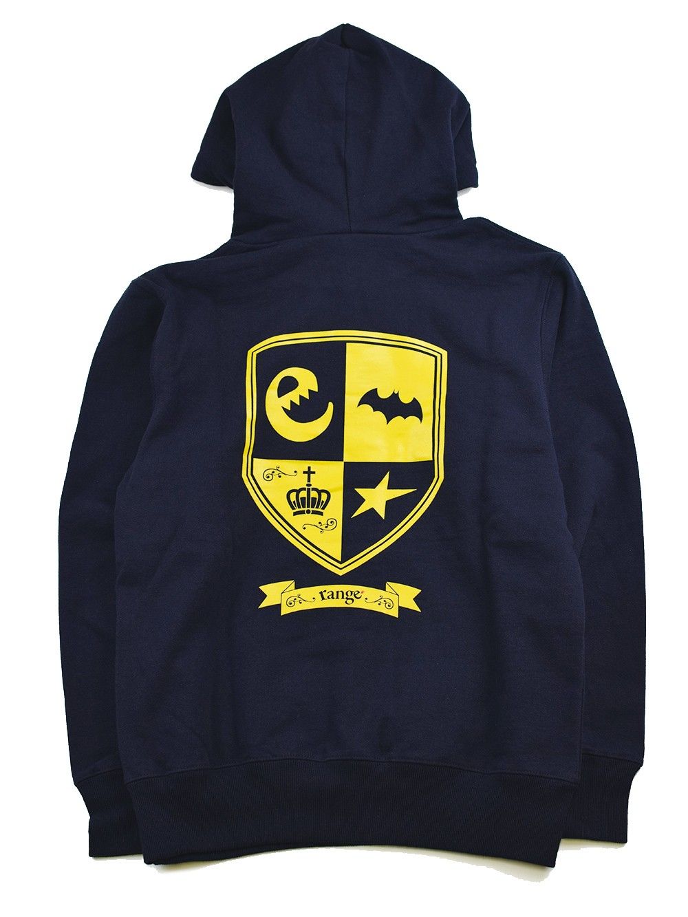 emblem print pull over hoody
