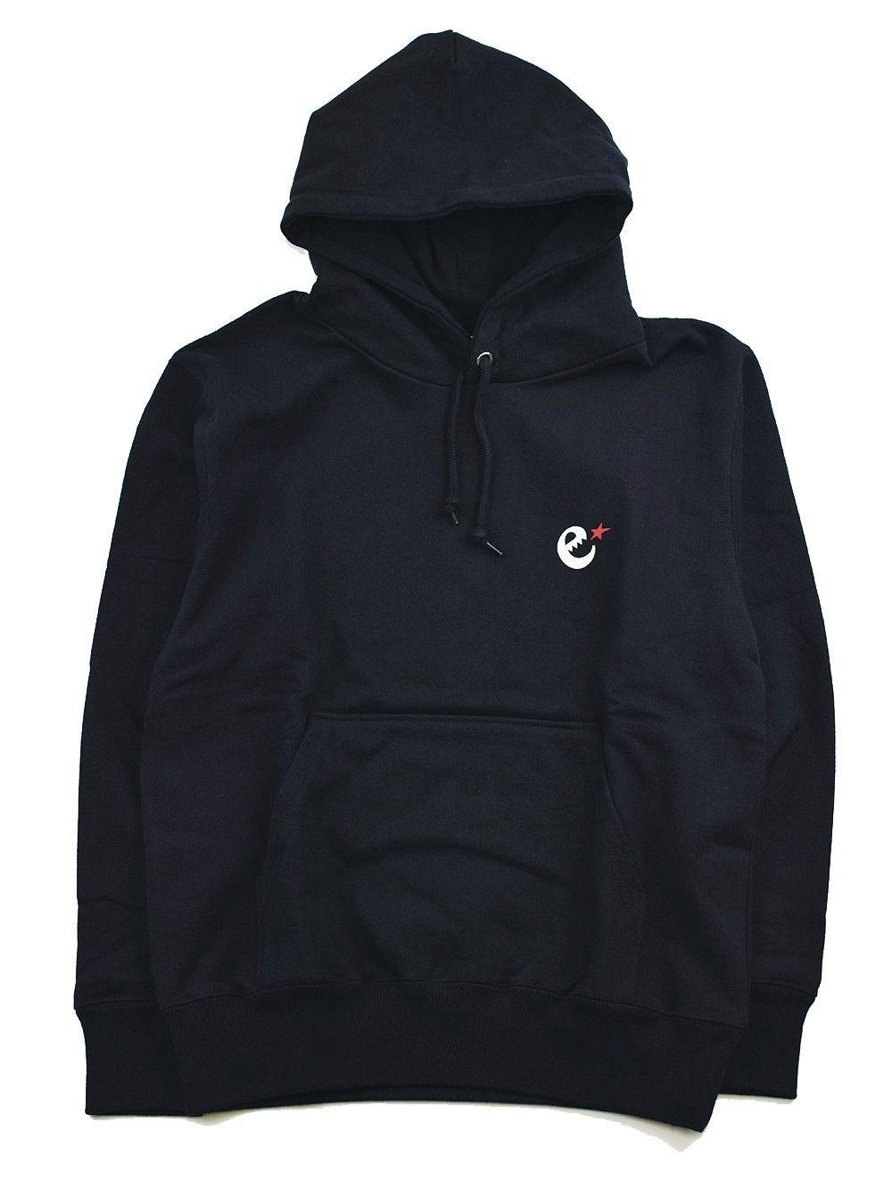 emblem print pull over hoody