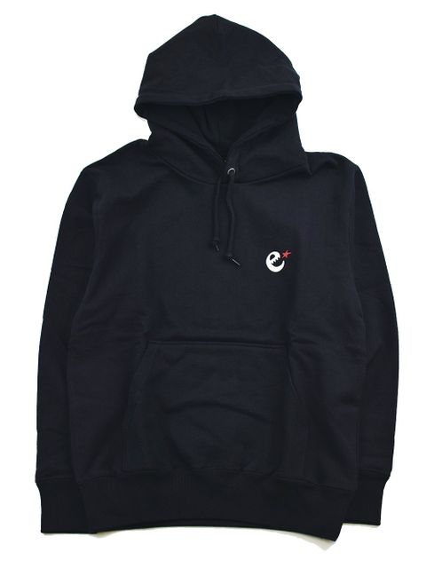 emblem print pull over hoody