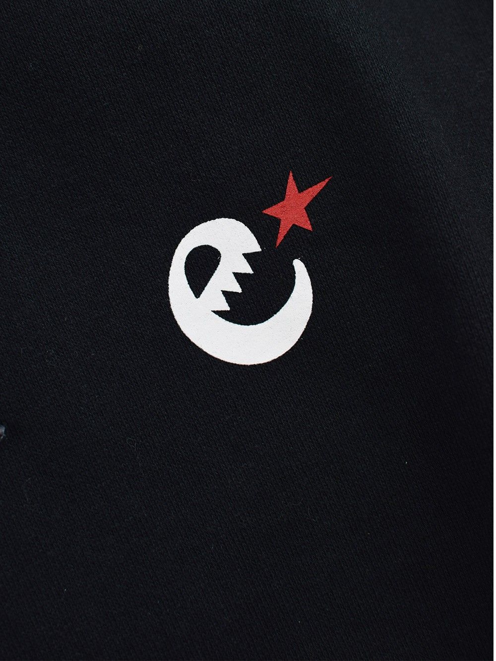 emblem print pull over hoody