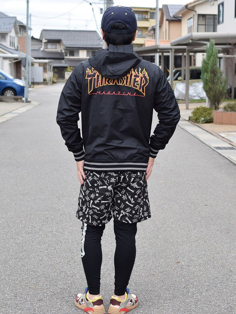 FLAME HOOD NYLON SNAP JACKET