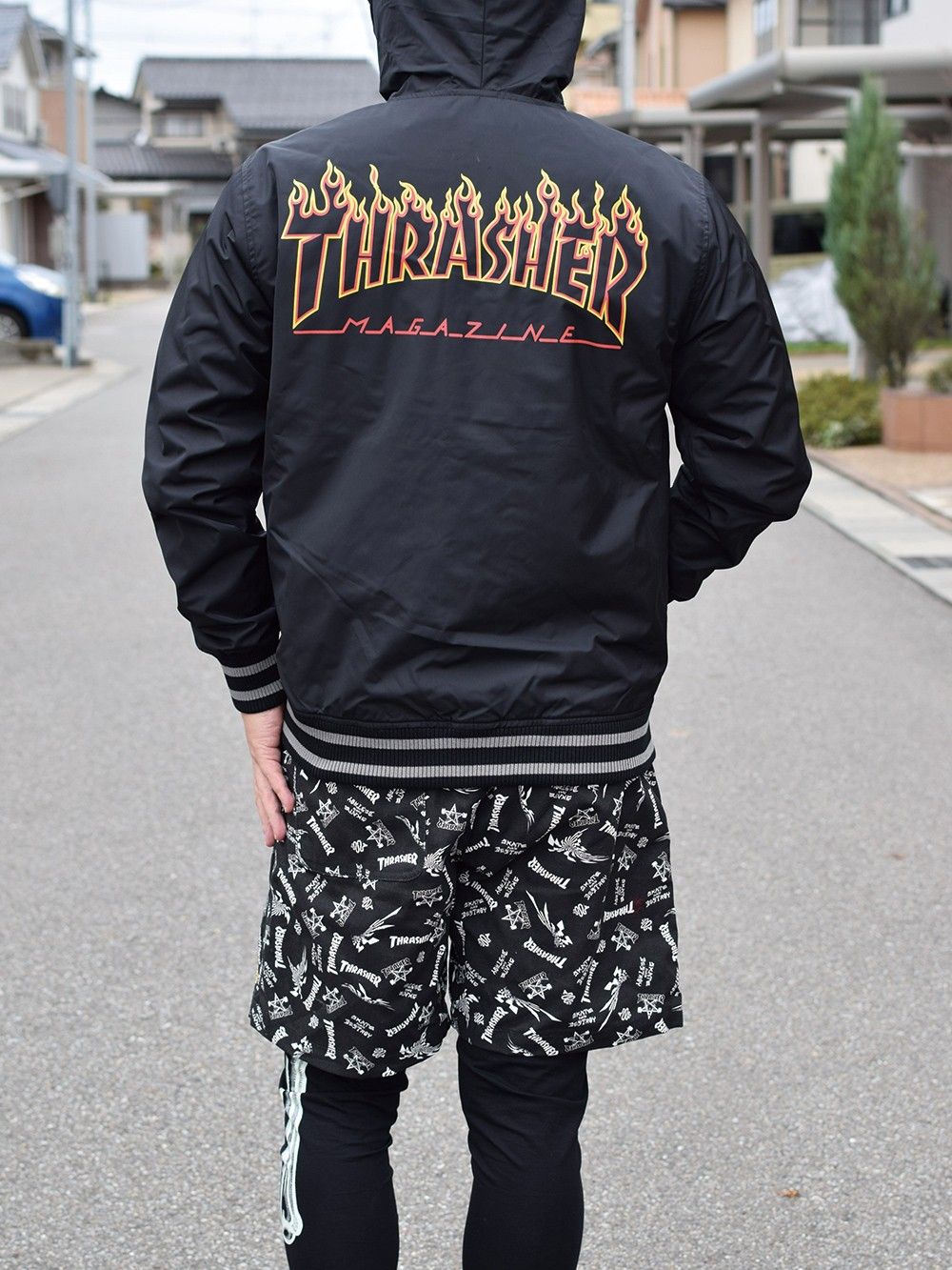FLAME HOOD NYLON SNAP JACKET