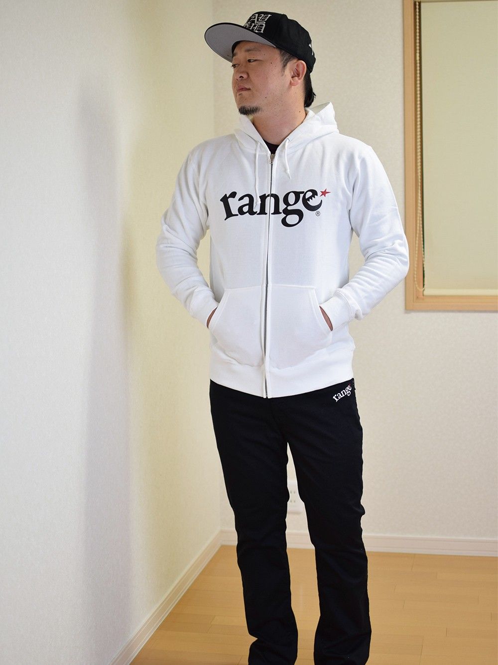range logo sweat zip hoody