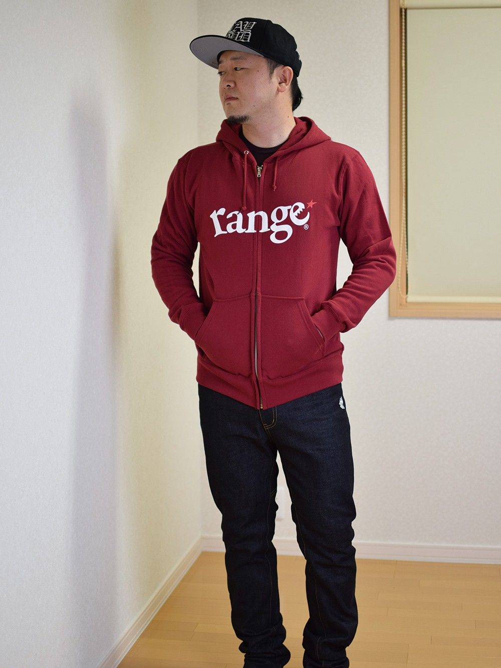 range logo sweat zip hoody