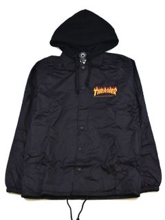 "FLAME LOGO COACH JACKET W/ FLEECE HOOD"