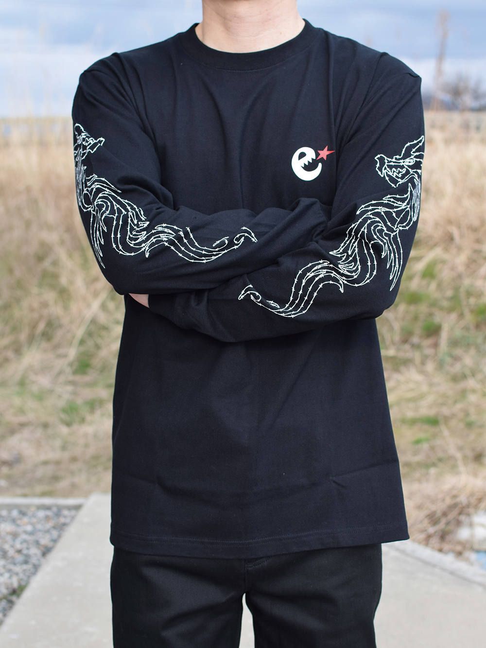 Dragon L/S tee sleeve print