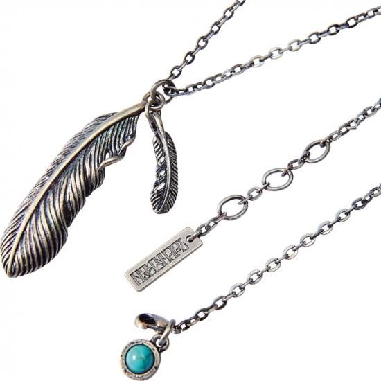 METAL NECKLACE -FEATHER-