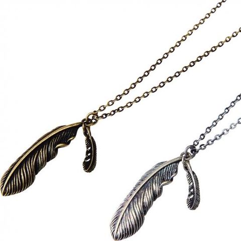 METAL NECKLACE -FEATHER-