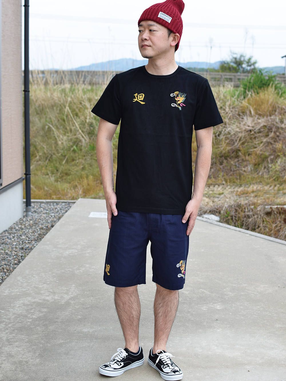 EMBROIDERY TEE S/S-廻-