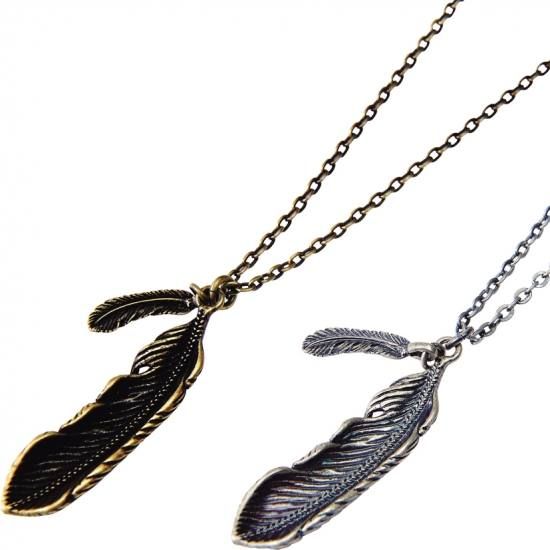METAL NECKLACE -FEATHER-