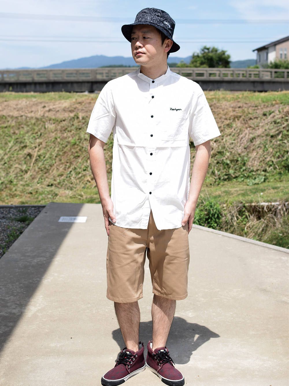 STAND COLLAR SHIRT S/S -Resolve-