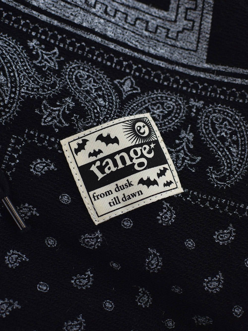 pile bandanna print zip parka