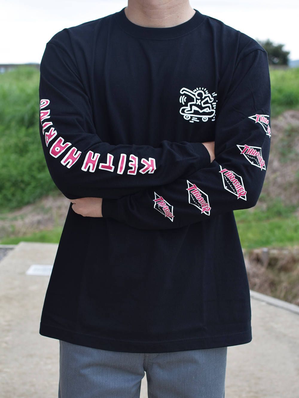 THRASHER×KEITH HARING L/S TEE