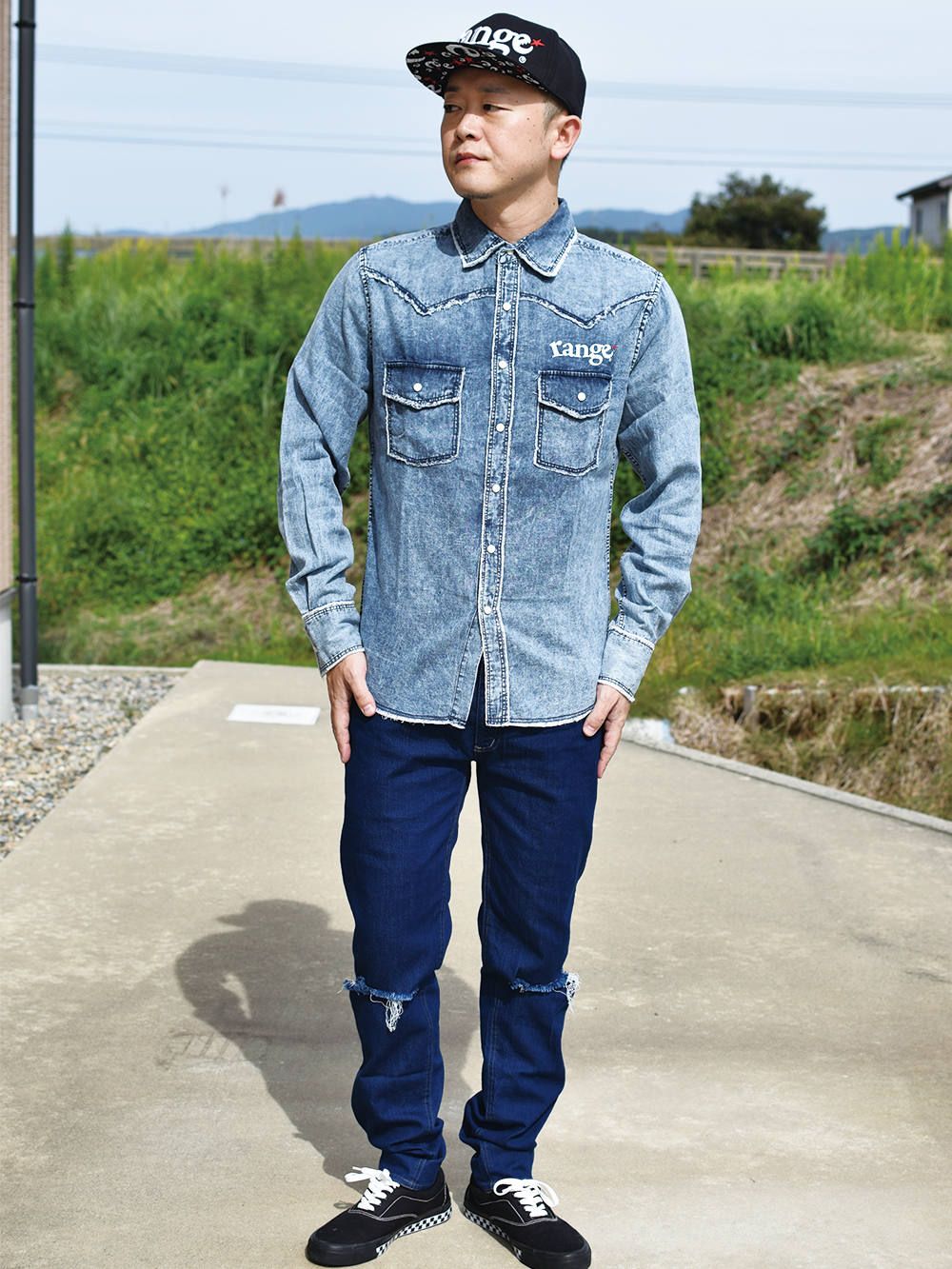 rg denim western damage shirts