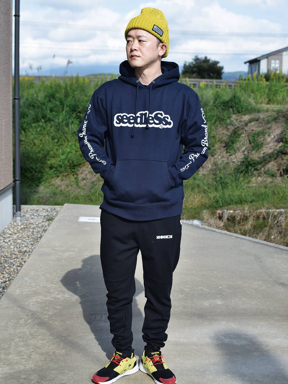 sd premium sleeve logo hoody