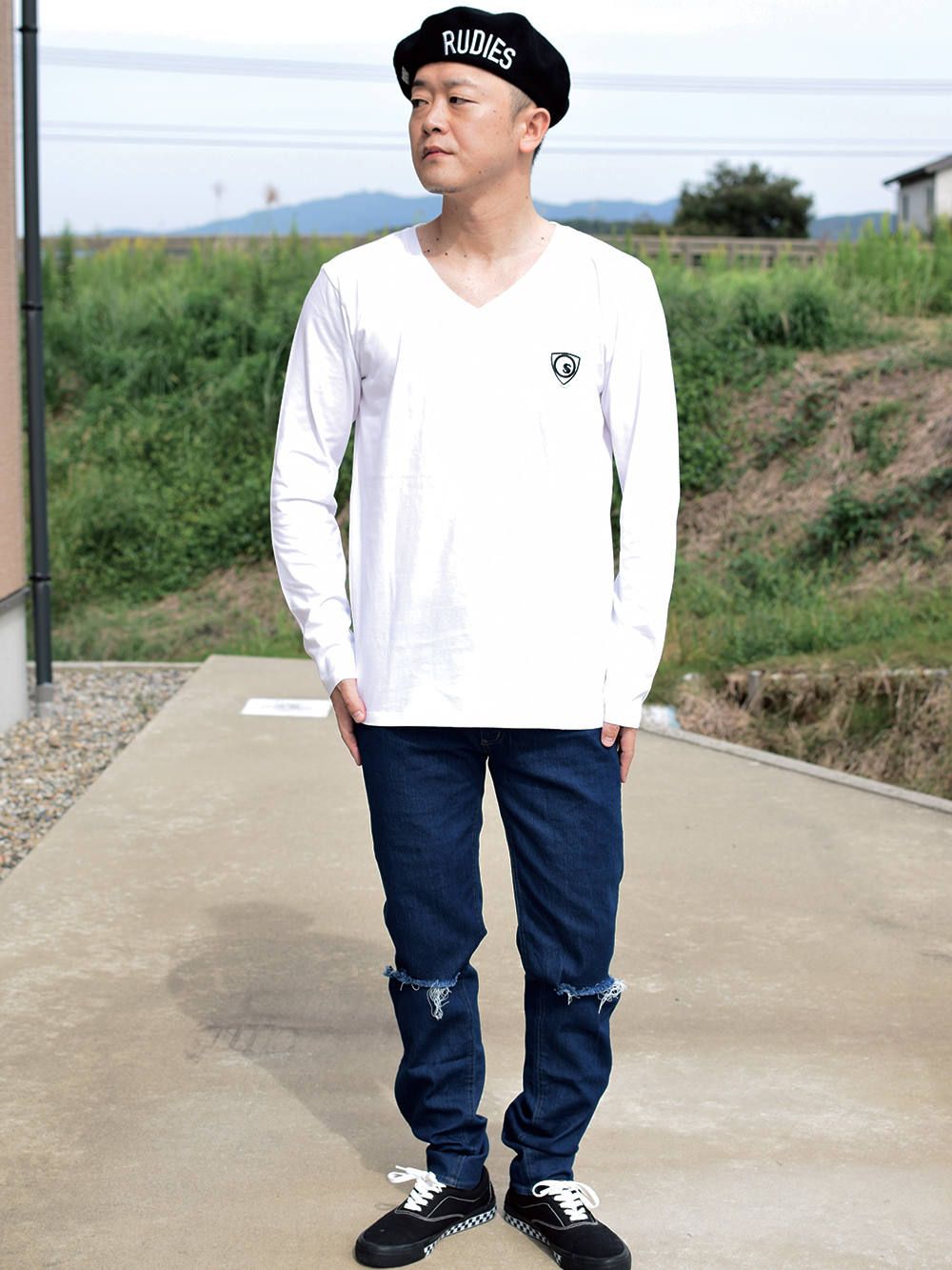 sd V-neck LS tee