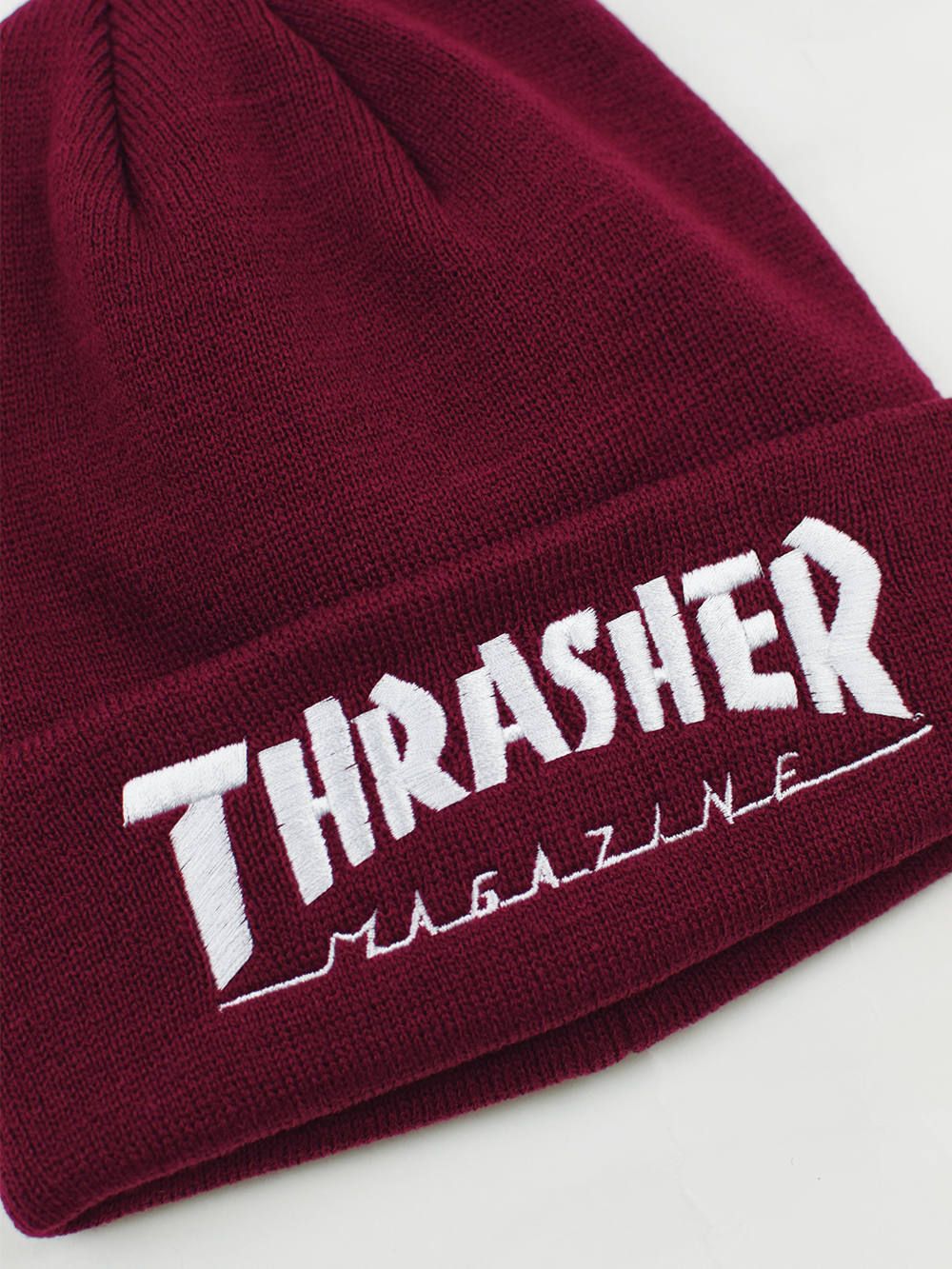 MAG LOGO刺繍 平編みビーニー