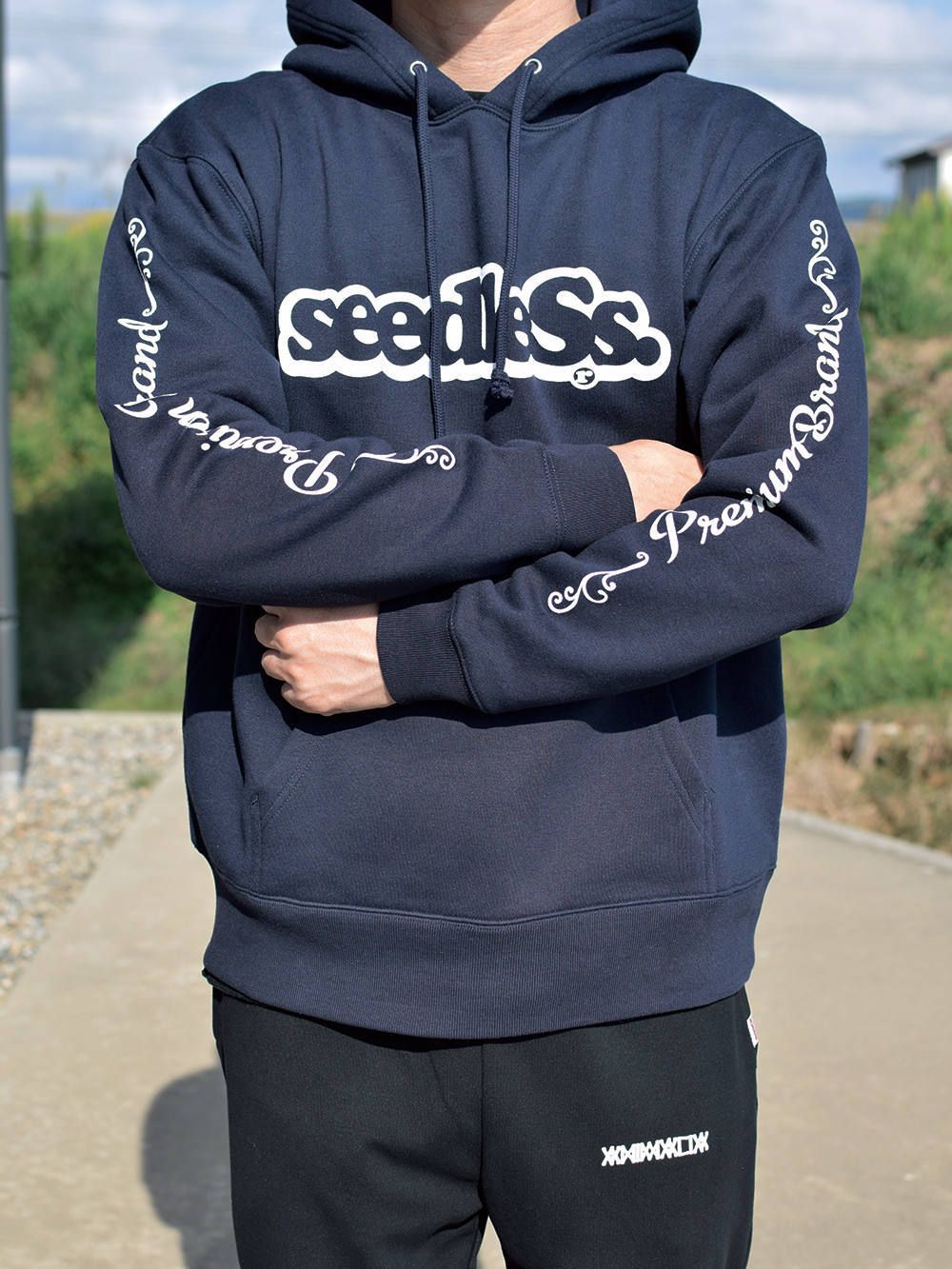 sd premium sleeve logo hoody