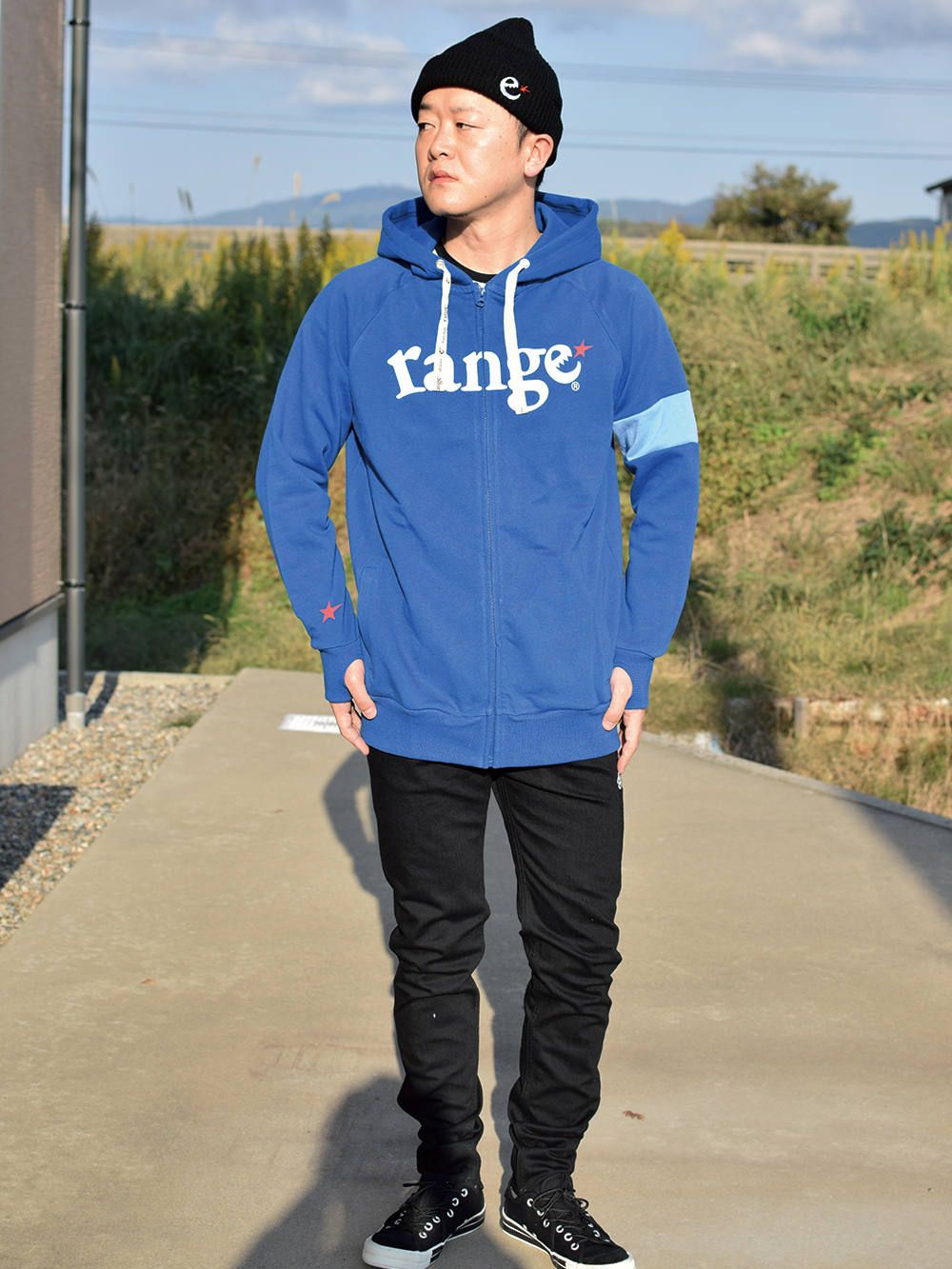 range color combination zip hoody