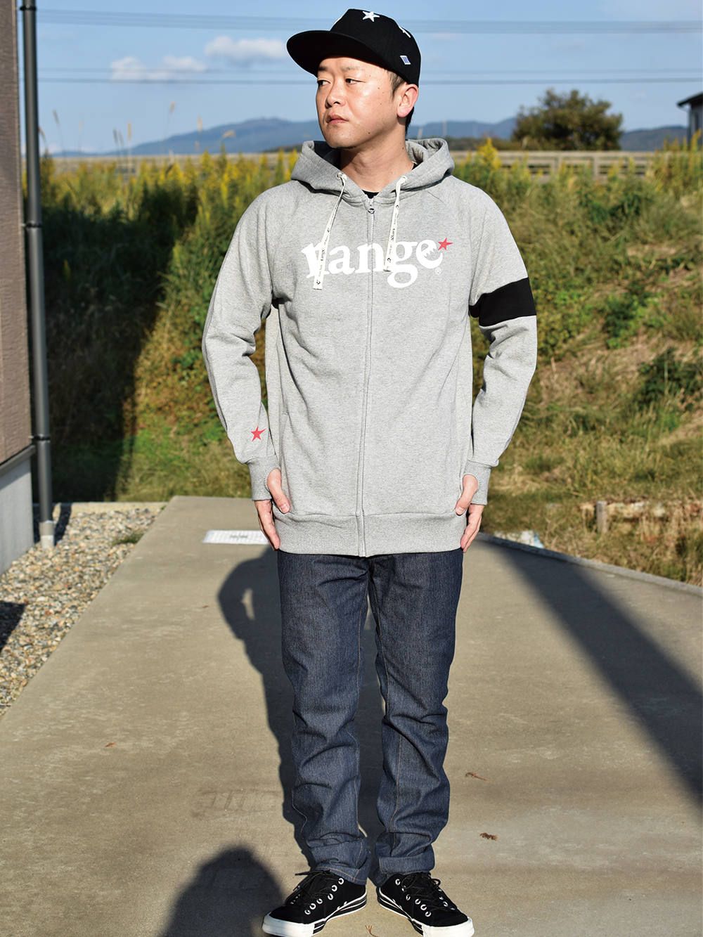 range color combination zip hoody