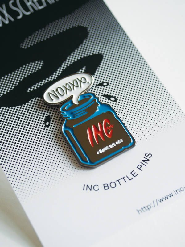INC BOTTLE pin / plain bottle