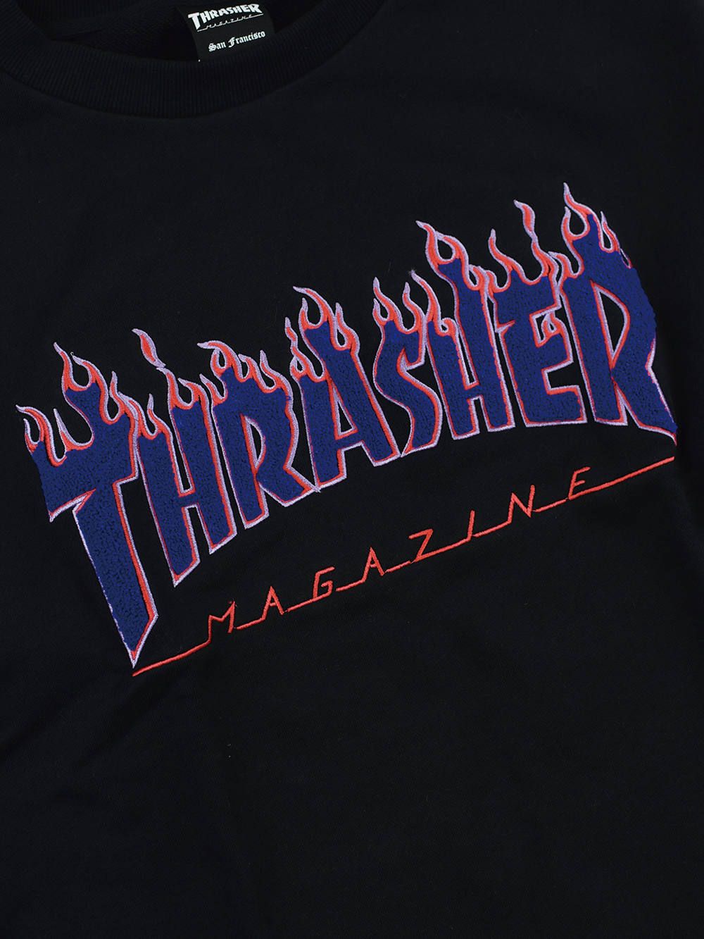 FLAME Chenille emb. CREW SWEAT