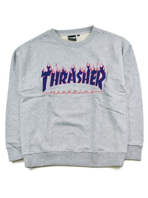 FLAME Chenille emb. CREW SWEAT