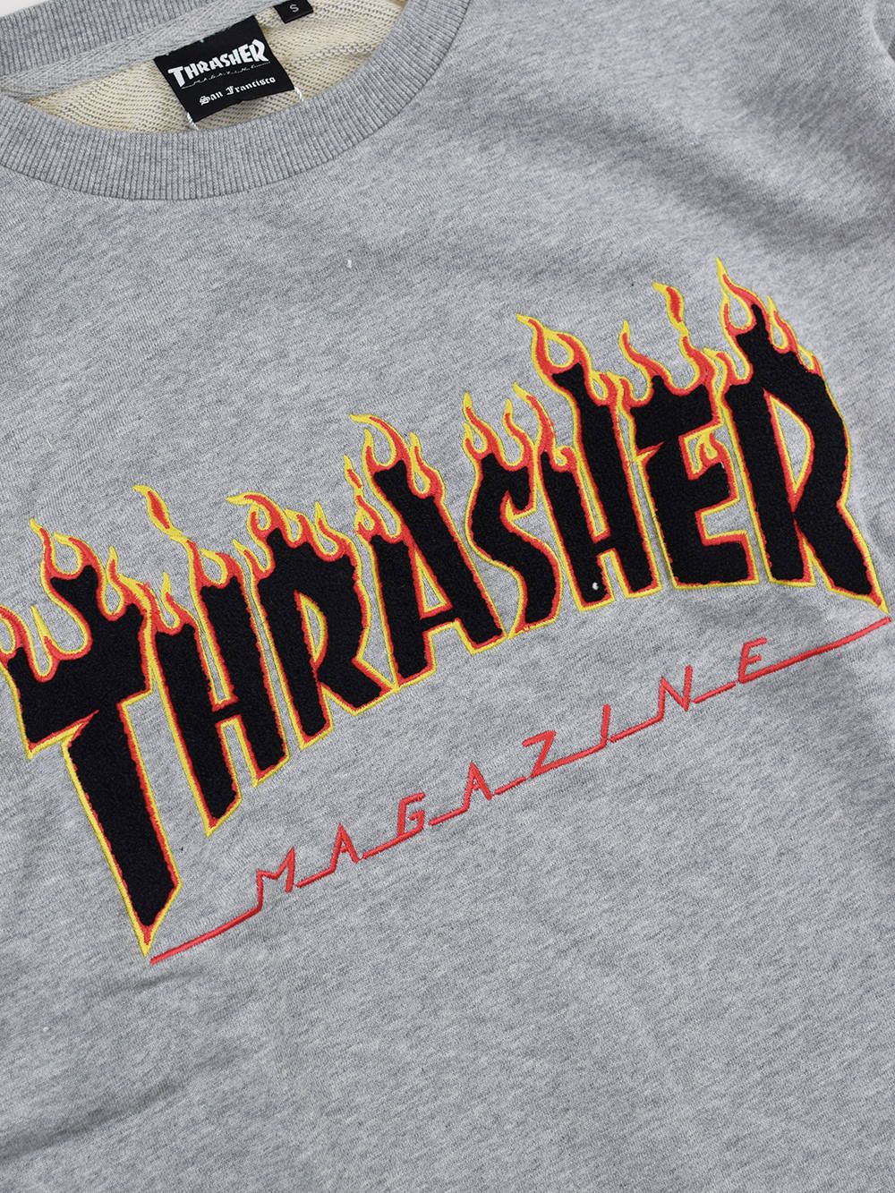 FLAME Chenille emb. CREW SWEAT