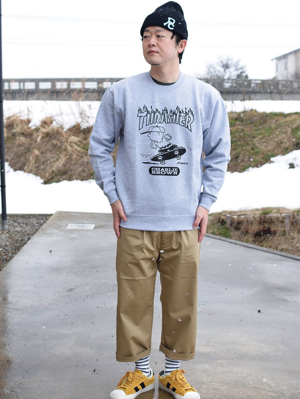 THRASHER×PEANUTS CREW SWEAT